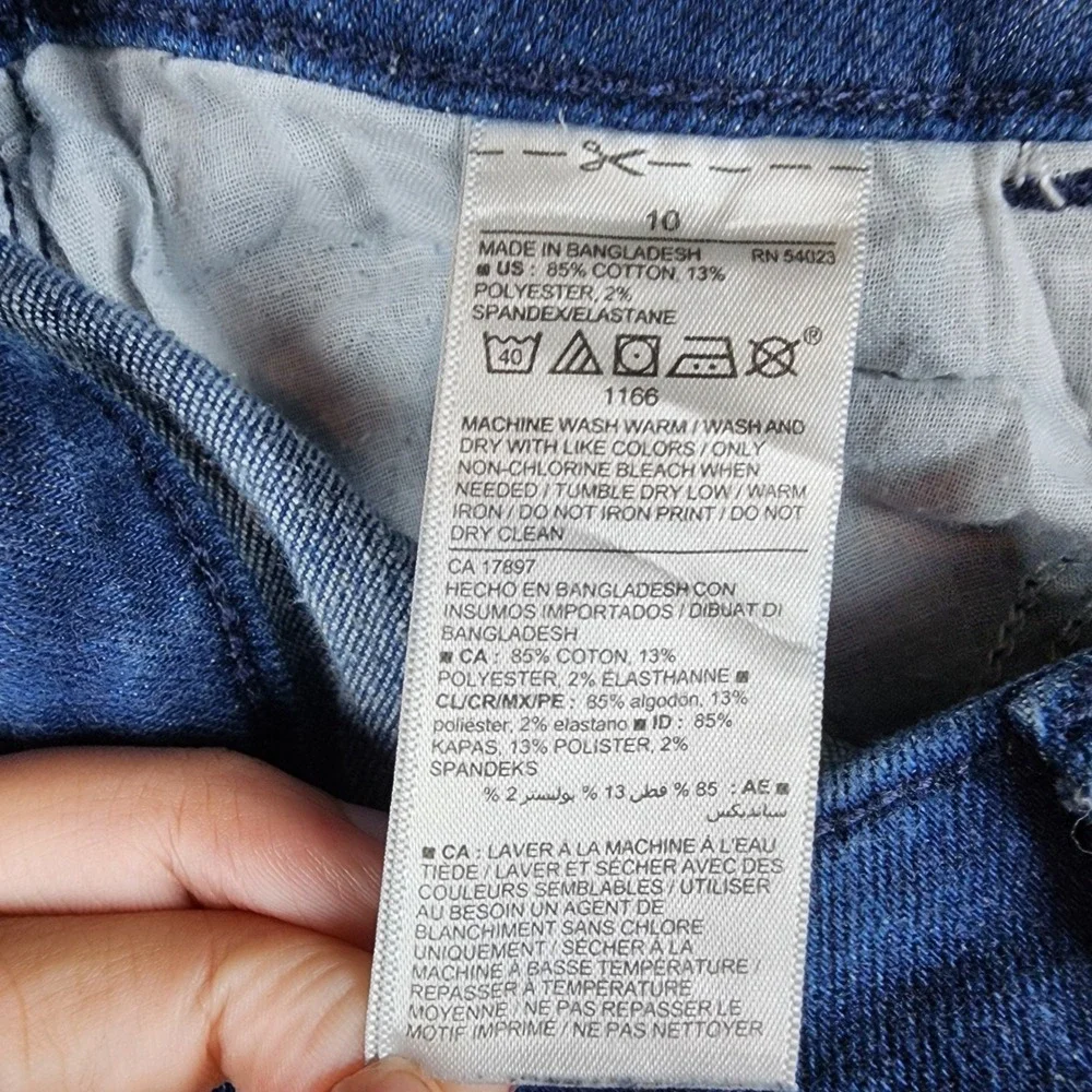 Old Navy Rockstar Super Skinny Jeans Womens 10 Blue Dark Wash Raw Hem Stretch